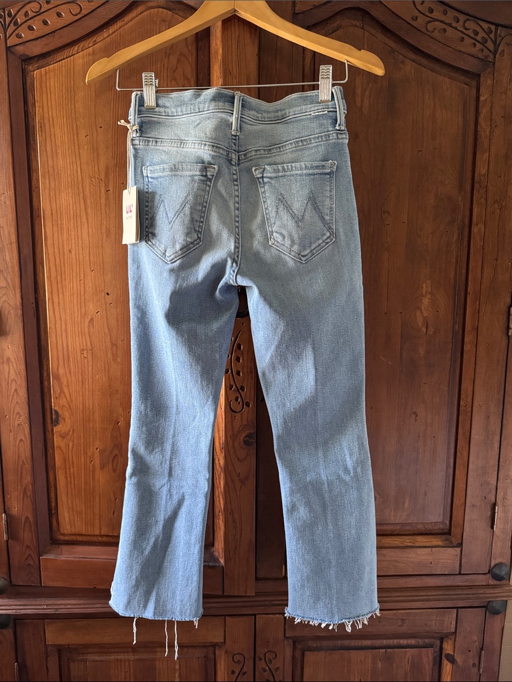 NWT MOTHER JEANS LIL MOTHER INSIDER CROP FRAY. SIZE 24 PETITE. - Picture 7 of 13